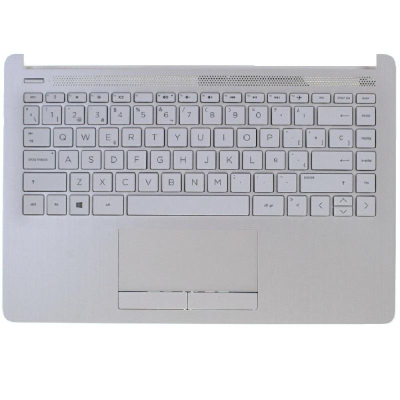Top case + Teclado compatible para portátil HP 14-DK Blanco