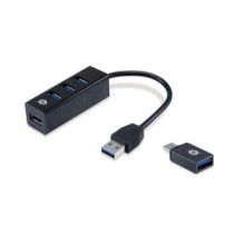 Hub 4 puertos Usb 3.0 Conceptronic HUBBIES TAIL / Incluye adaptador Type-C 3.0  HUBBIES04B