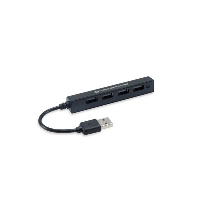 Hub 4 Puertos Usb 2.0 / Conceptronic Hubbies05b / Negro