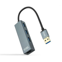 Hub 4 puertos USB 3.0 Nanocable / Aluminio / 10 cm / Gris / 10.16.4402