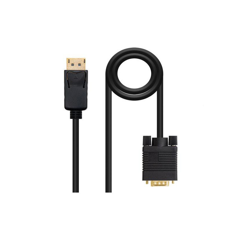 Cable Adaptador DisplayPort 1.2a a VGA / M/M / 2M / Negro / Nanocable 10.15.4402