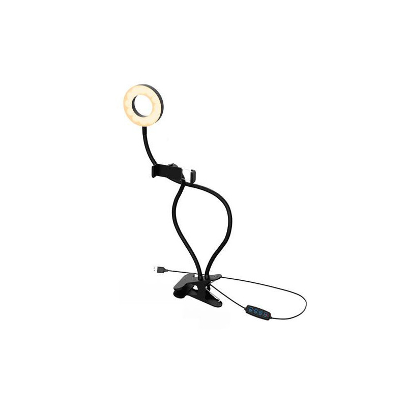 Anillo de Luz Led Mini Tree 2 en 1  Nr9102 Con pinza Soporte Flexible Movil 3 Modos de luz / 2901022