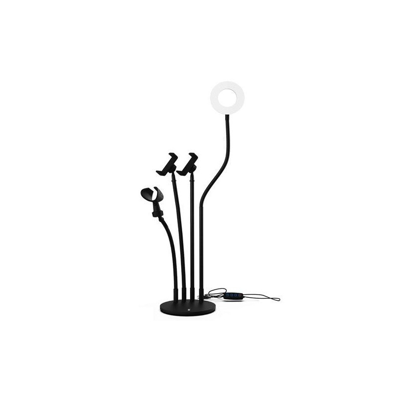 Anillo de Luz led Tree 4 en 1 de mesa Nr9104 2xSoportes Flexibles Movil  1x Soporte Microfono