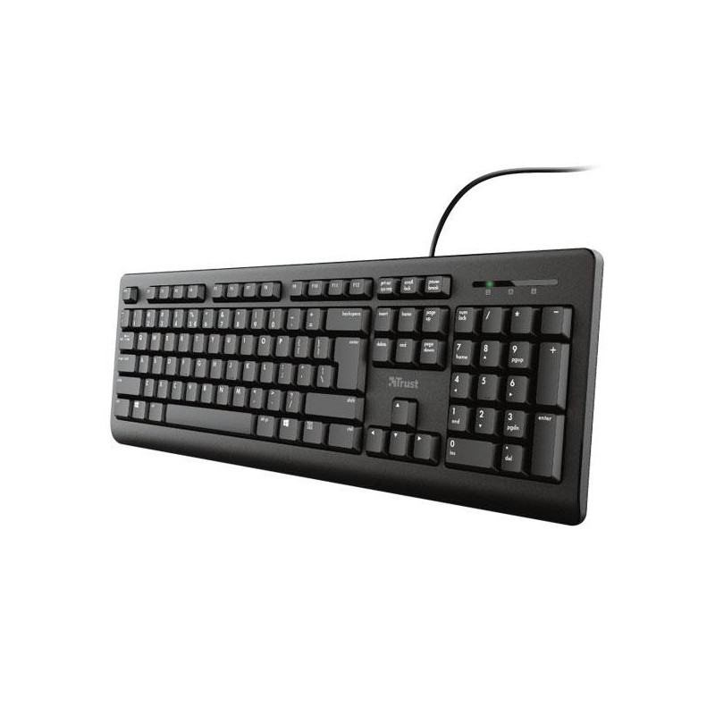 Teclado multimedia Usb Trust TK-150 / Tamaño compacto / Teclado Silenciado / Resistente a derrames