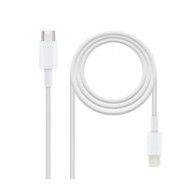 Cable datos Type-C a Lightning Iphone 5-12 / 1m / Blanco / Nanocable 10.10.0601