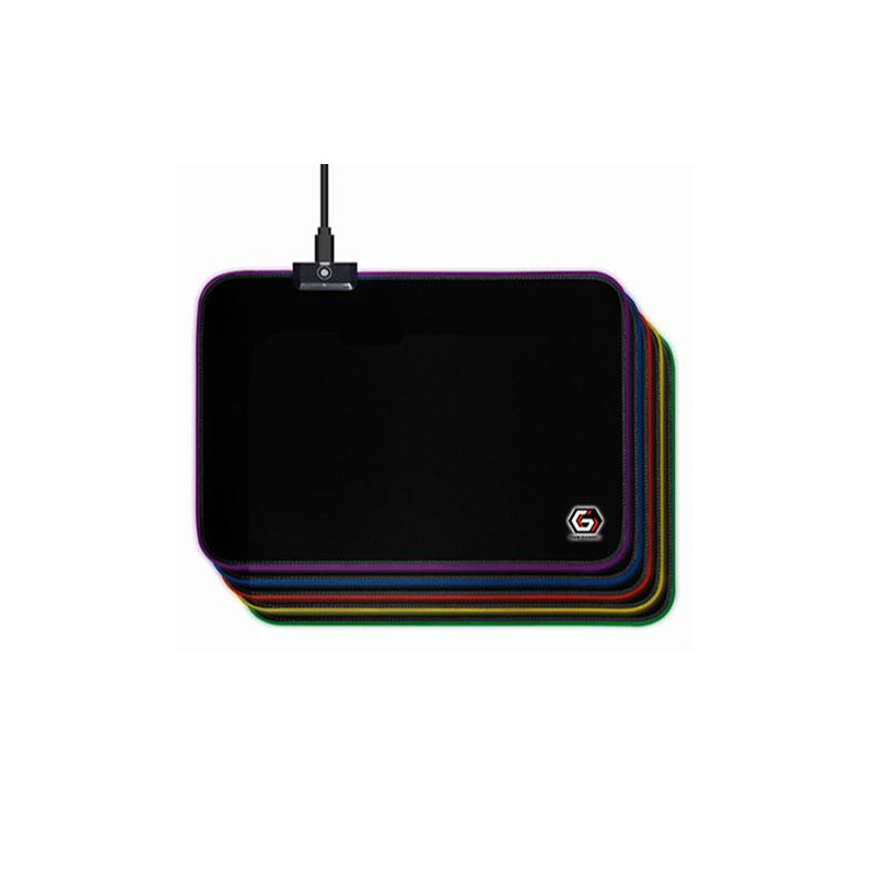 Alfombrilla Gaming Led RGB Gembird / Usb / 10 Modos Iluminacion Led / 250x350mm / MP-GAMELED-M