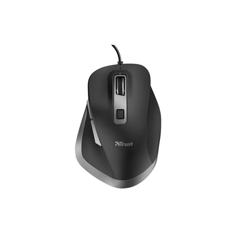 Raton óptico Usb Trust Fyda / Ergonomico / 5.000 dpi / 6 Botones / Negro / 24728