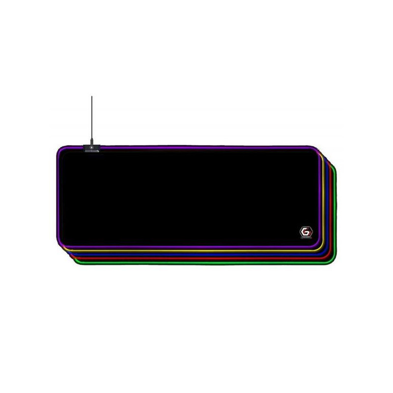 Alfombrilla Gaming Led RGB XL Gembird / Usb / 10 Modos Iluminacion Led / 300x800mm / MP-GAMELED-L