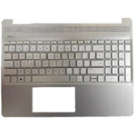 Top case + Teclado compatible para portátil HP 15S-EQ / 15S-FQ Plata V.2