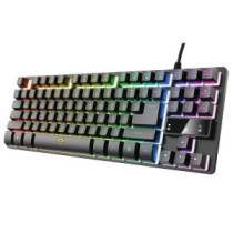 Teclado Trust Gaming Thado Gxt 833 / Metalico TKL / Iluminacion LED / 12 teclas multimedia / Compatible Videoconsolas