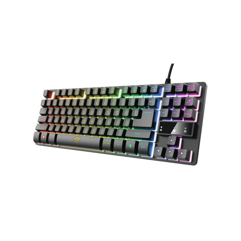 Teclado Trust Gaming Thado Gxt 833 / Metalico TKL / Iluminacion LED / 12 teclas multimedia / Compatible Videoconsolas