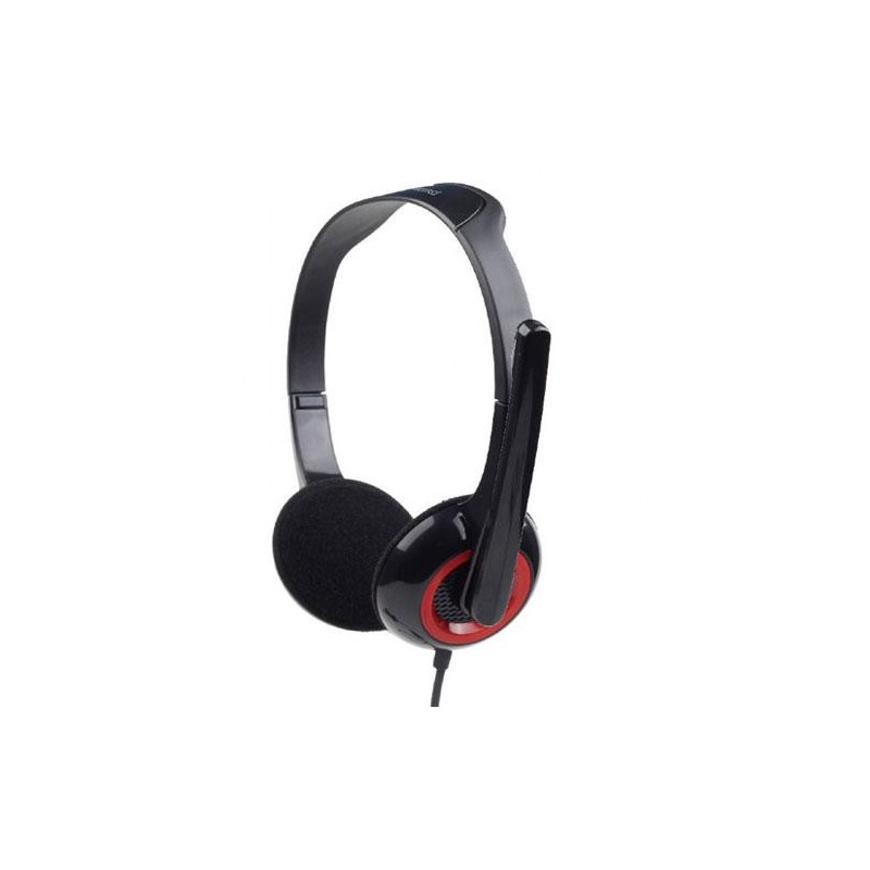 Auriculares con microfono Gembird MHS-002 / 2x Jack 3.5mm / Negro-Rojo