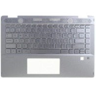 Top case + Teclado compatible para portátil HP 14-DH Plata