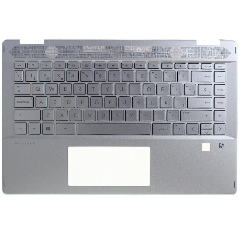 Top case + Teclado compatible para portátil HP 14-DH Plata