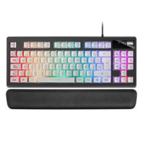 Teclado Mars Gaming Mkax / Compacto TKL / 9 Efectos Rgb / Switch H-Mech / Reposamuñecas Gel / Pc - Consolas / Blanco