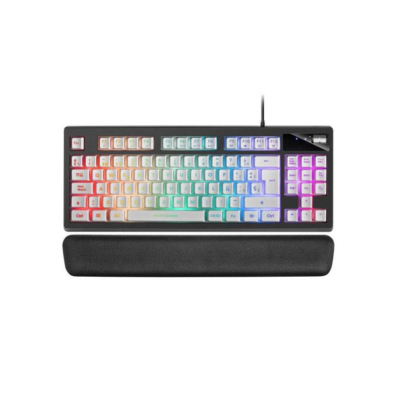 Teclado Mars Gaming Mkax / Compacto TKL / 9 Efectos Rgb / Switch H-Mech / Reposamuñecas Gel / Pc - Consolas / Blanco