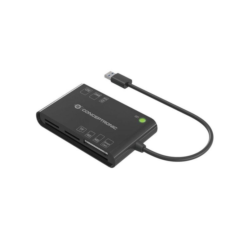 Lector Dnie 3.0 + Lector Externo Multitarjeta Conceptronic / USB 2.0 Bian / eID / Negro / BIAN01B