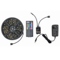 Tira de Luces LED / 5 metros / RGB / Control remoto / Resistencia al agua Ip65 / Incluye alimentador / Gembird / Led-s-rgb500-01