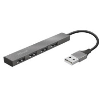 Hub 4 puertos USB 2.0 / Trust Halix / Aluminio / Diseño metalico y compacto  23786