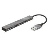 Hub 4 puertos USB 2.0 / Trust Halix / Aluminio / Diseño metalico y compacto  23786