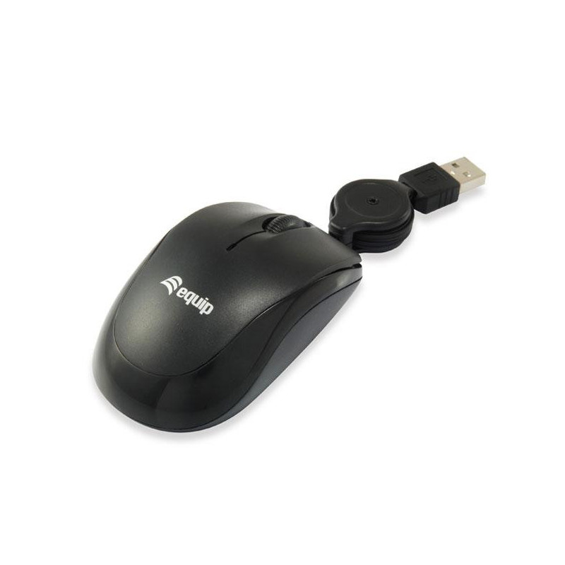 Raton Equip Life Retractil / Optico / 1000 Dpi / Ambidiestro / Usb / Negro / 245103