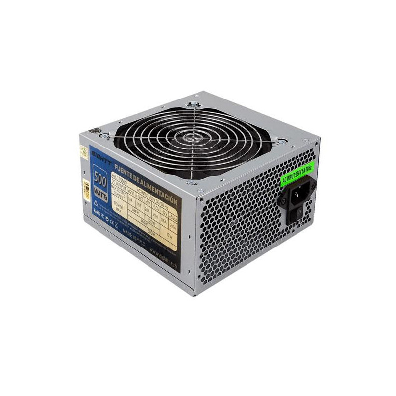 Fuente alimentacion ATX 500w Eightt EPS500 / Fan 120mm / 14db / 1x 12v 4 Pines / 4xSata / 2xIde / 1x Atx 20+4