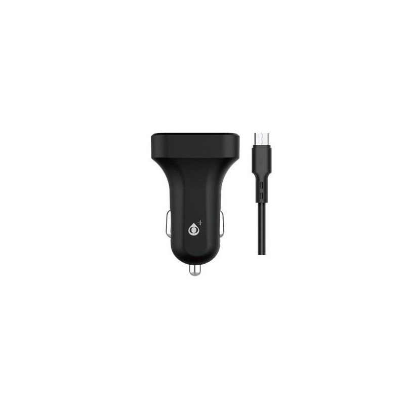 Cargador de coche-mechero con cable Micro USB / 2xUsb / 12w / 5v 2.4a / A6260  / Negro / One+