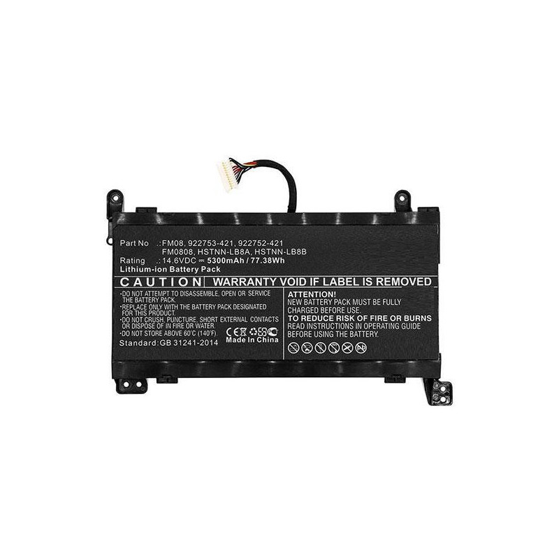 Batería compatible para portátil HP 77WH / 14.6V / 5.3Ah / 16pines