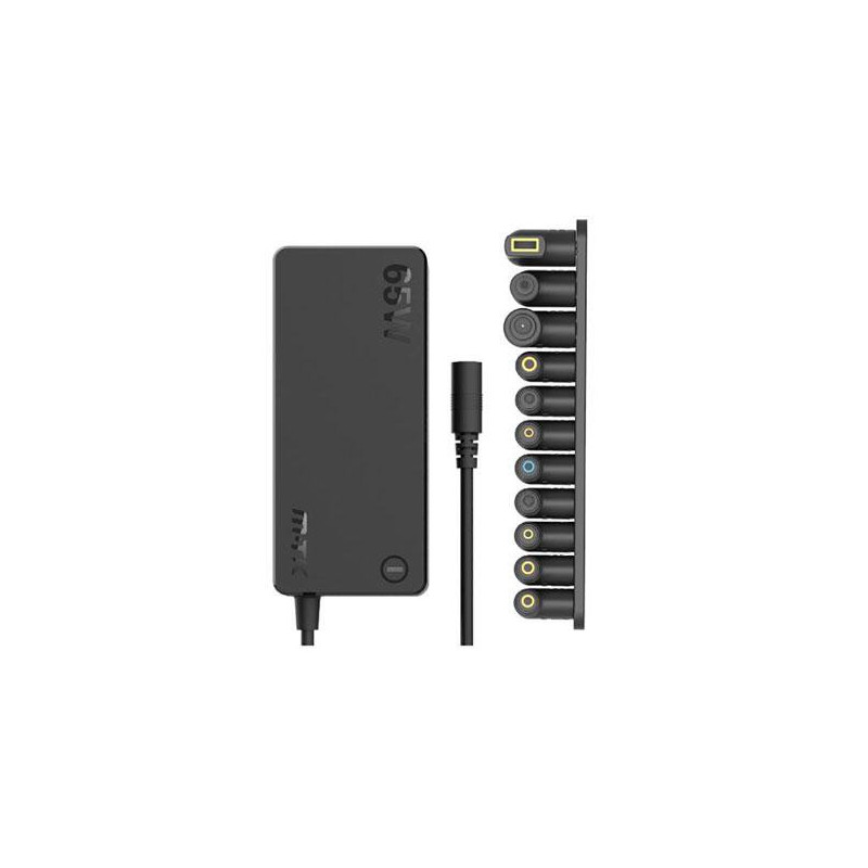 Cargador para portátil universal automático 65W / 11 conectores / 1.2m / AT963 / Mtk