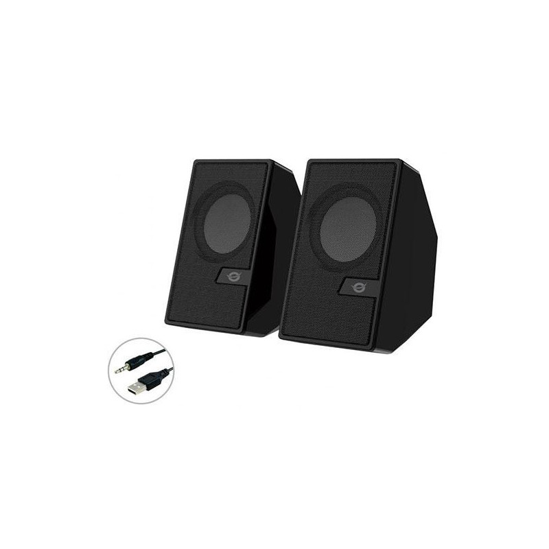 Altavoces 2.0 Bluetooth 5.0 Conceptronic Bjorn02b / 6W / Jack 3.5\ / Alimentación USB /  Negro"