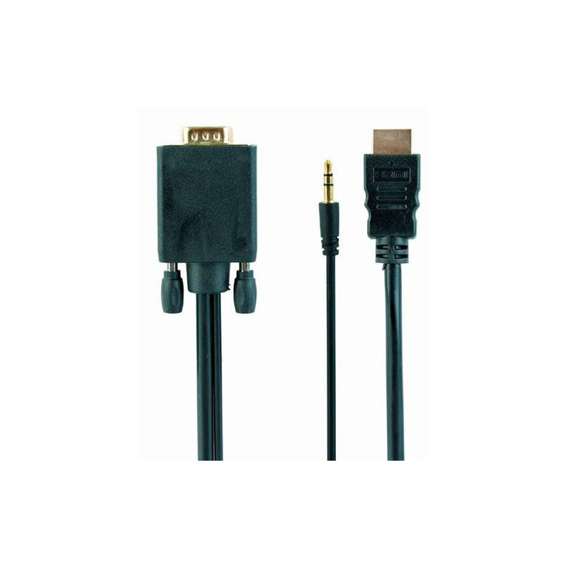 Cable adaptador HDMI a VGA + Audio (Cables 1.8 Metros) Negro / a-hdmi-vga-03-6