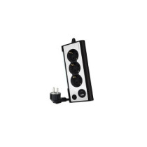 Regleta de Sobremesa con 3 Tomas de Tierra y 2 USB con Luz / Negro / Nanocable 10.37.0013-BK