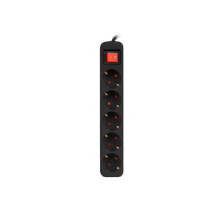 Regleta 5 tomas Lanberg / Proteccion infantil / Cable 3m /  Negra  / ps1-05f-0300-bk