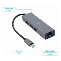 Hub Type-C a 3x USB 3.0 / 1x RJ45 Gigabit / 17 cm / A-CMU3-LAN-01