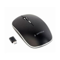 Raton óptico inalambrico Type-C Gembird / 4 Botones / 1600 Dpi / Negro/ Silencioso / MUSW-4BSC-01