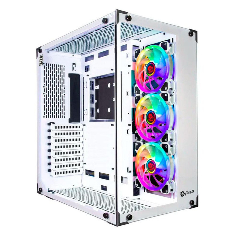 Caja ATX Gaming Talius Cronos Frost Rgb / Cristal templado / Usb 3.0 / Blanca