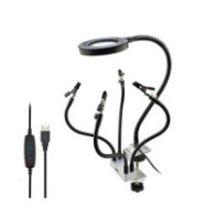 Soporte Soldadura Newacalox / 4 Brazos / Lampara Led con lupa