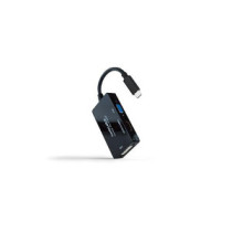 Cable adaptador Type-C a HDMI/DVI/VGA / 20cm / Negro / 10.16.4301-ALL