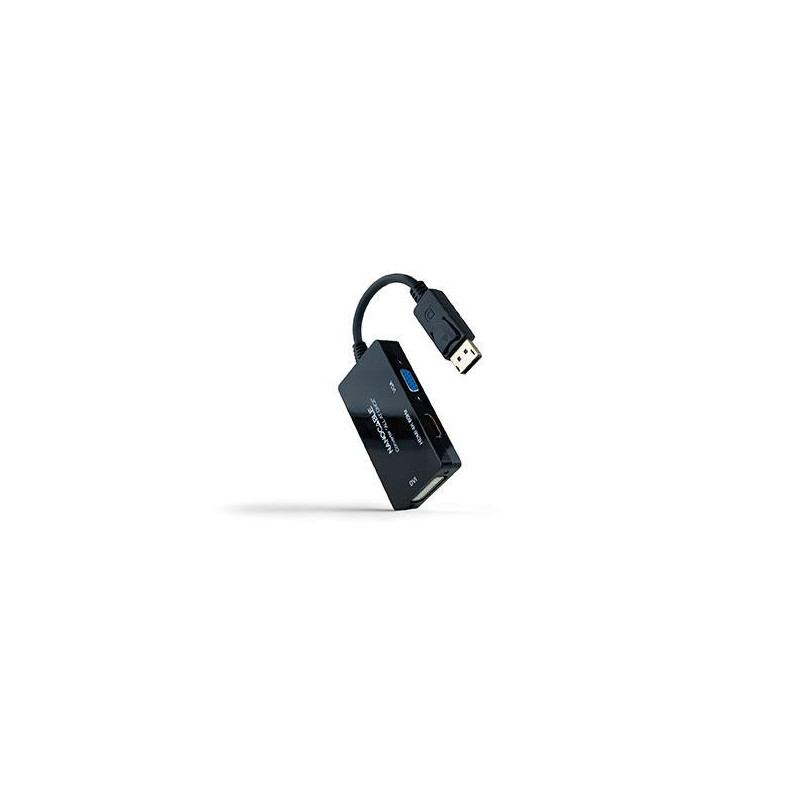 Conversor DisplayPort a HDMI / DVI / VGA / 20cm / Negro / 10.16.3301-ALL