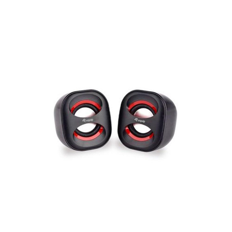Altavoces 2.0 Equip Life Mini / Usb / Jack 3.5\ / 6w Rms  / Control de volumen / Negro - Rojo / 245331"