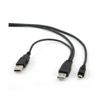 Cable USB x2 a Mini Usb 5 pines / 0.9m / Negro / CCP-USB22-AM5P-3
