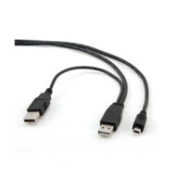 Cable USB x2 a Mini Usb 5 pines / 0.9m / Negro / CCP-USB22-AM5P-3