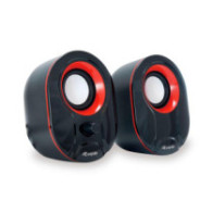 Altavoces 2.0 Equip Life / 6W RMS / Jack 3.5\mm / USB / Control de volumen / Negro y rojo / 245332"