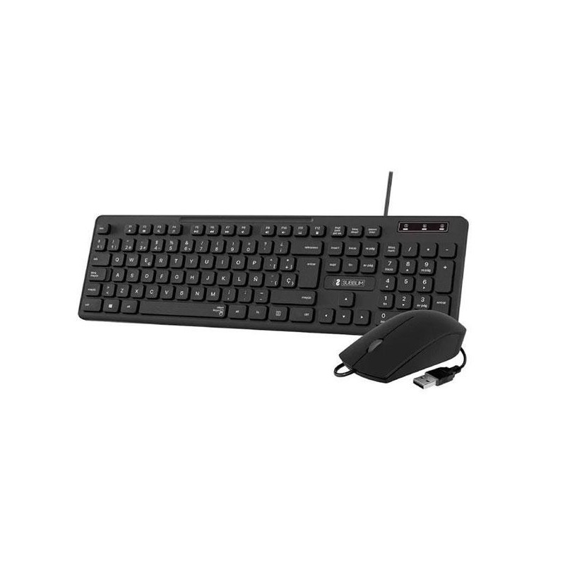 Combo Teclado + Raton USB Subblim Combo Business / Slim / Silencioso / 1200 DPI / Negro / SUBKBC-CSSK01
