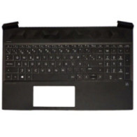 Top case + Teclado compatible para portátil HP 15-EC Negro Sin retroiluminar