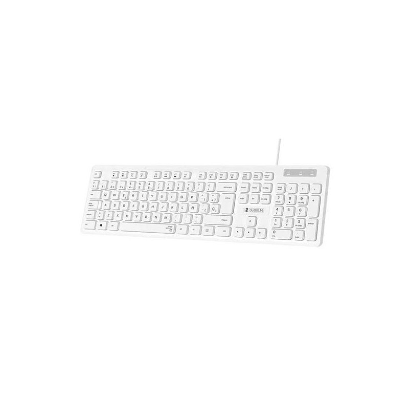 Teclado Usb Subblim Business Slim Silencioso / Blanco / SUBKBC-0SSK51