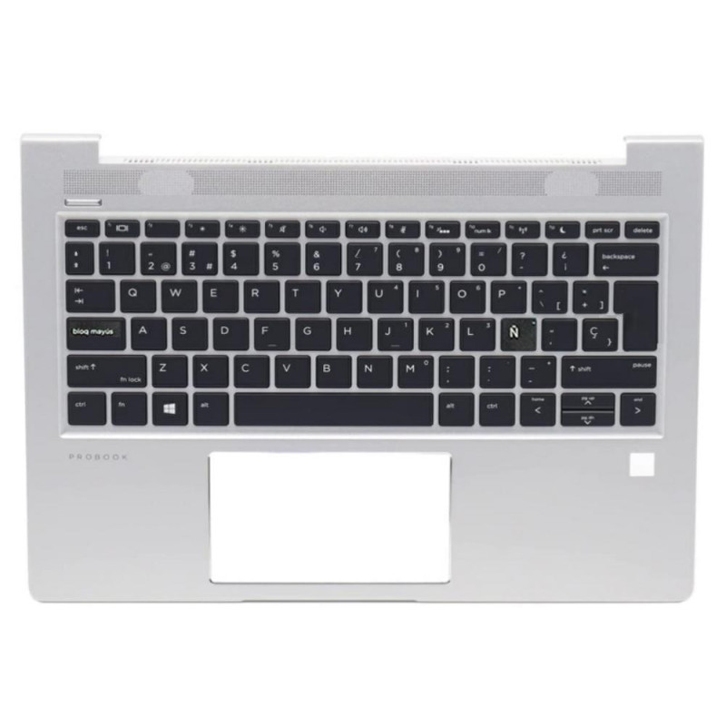 Top case + Teclado compatible para portátil HP 430 G6 Plata retroiluminado