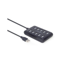 Hub 10 Puertos Usb 2.0 / Gembird / Negro / UHB-U2P10P-01