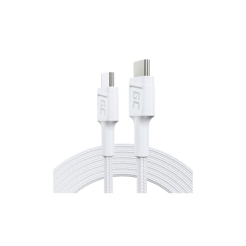 Cable type C a type C M/M 2m. Greencell 60W Blanco KABGC29W