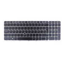 Teclado compatible para portátil HP 755 G3 / 850 G3 Marco Plata Retroiluminado + Pointstick